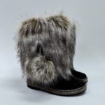 Унты женские из меха, замши, на войлочной подошве.