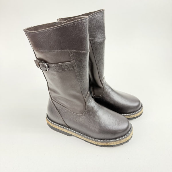 Монголки женские шоколадные с замком войлок